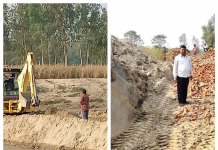 गौैर इशनाथ जोड्ने बकैया नदीमा अस्थायी पुलको निर्माण