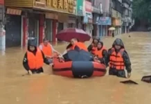 चीनमा बाढी : ५० हजारलाई सुरक्षित स्थानमा सारियो